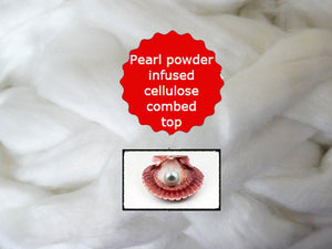 GROUP SALE - Pearl infused cellulose combed top - ONE POUND ***PLEASE GIVE UP TO 3 WEEKS FOR SHIPPING**