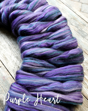 CURRENTLY OUT OF STOCK - PURPLE HEART - 18 Micron Merino/llama/Mulberry silk - ONE POUND - GROUP- *Please give up to 3 weeks for shipping*