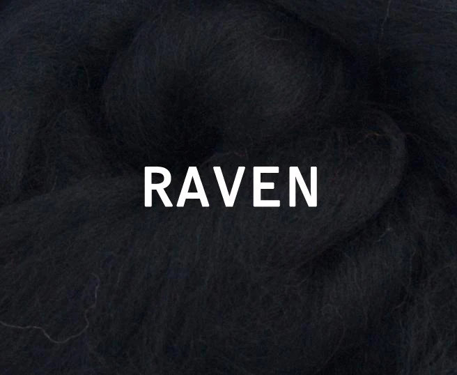 In Stock 18 Micron Superfine Merino Combed Top RAVEN - 4 Ounces - Sold by Jessica