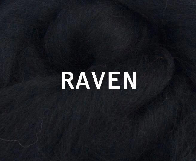 18 Micron Superfine Merino Combed Top - RAVEN - 1 Ounce - Sold by Jessica