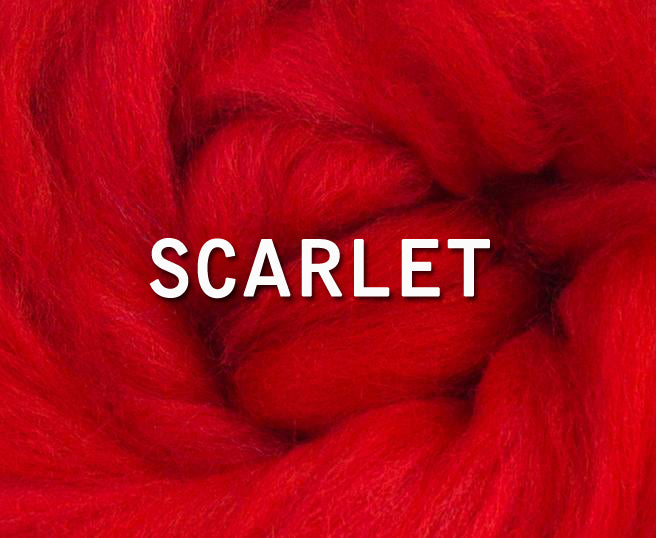 23 micron Merino  SCARLET/RED  1 ounce - m