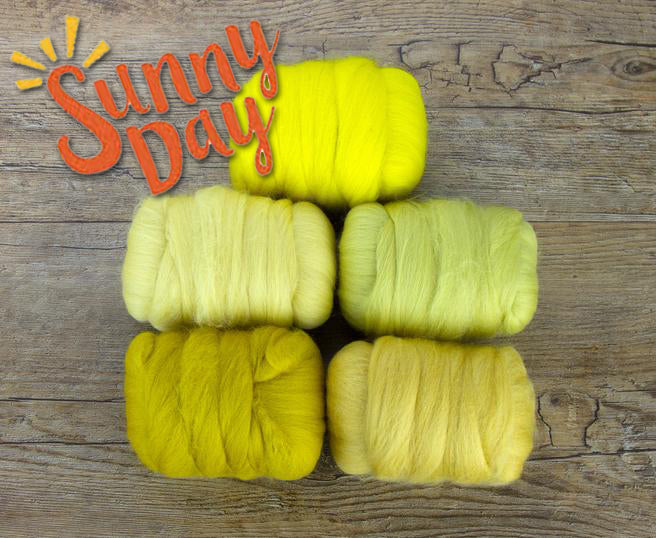 SUNNY DAY  -  23 micron Merino sampler -  1.1 pounds   (group sale) ** give up to three weeks for shipping**