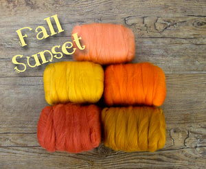 FALL SUNSET - Fiber jelly beans 23 micron Merino (group sale) -  1.1 pounds **please give up to 3 weeks for shipping**