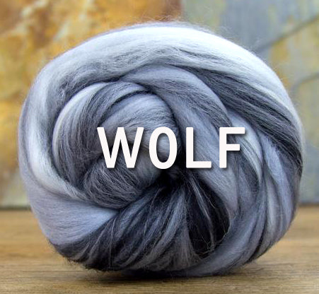 23 Micron merino blends - WOLF - ONE POUND - This is a group order, Please give up to 3 weeks for shipment