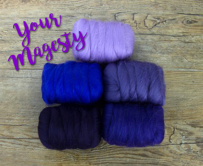 YOUR MAJESTY  -23 micron Merino sampler -  1.1 pounds  (group sale) ** give up to three weeks for shipping**